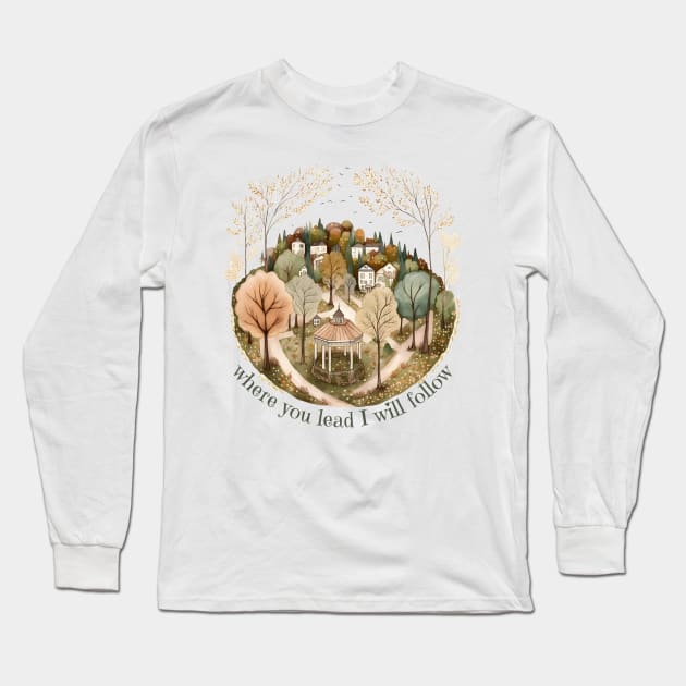 Where you lead - Gazebo - Watercolor art - Gilmore Long Sleeve T-Shirt by Fenay-Designs